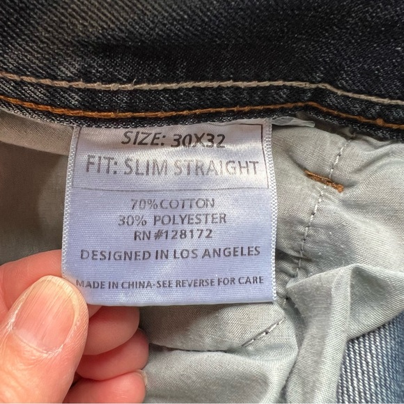 Ring Of Fire Jeans Men’s 30x32 Slim Straight Los Angeles Denim - Picture 4 of 8